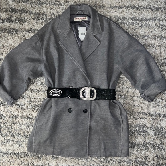 Free People oversized coat grey size L - Picture 13 of 16